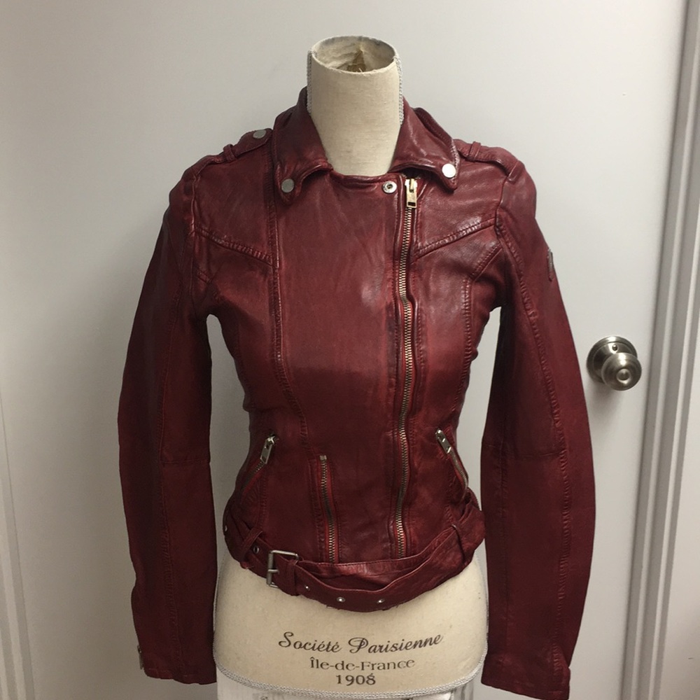 Mauritius leather Jacket OX Red